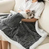 Dark Gray Jacquard Pet Blanket with Pocket for Sofas