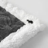 Dark Gray Jacquard Pet Blanket with Pocket for Sofas