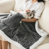 Dark Gray Jacquard Pet Blanket with Pocket for Sofas